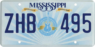 MS license plate ZHB495