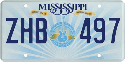 MS license plate ZHB497
