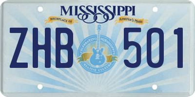 MS license plate ZHB501