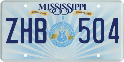 MS license plate ZHB504