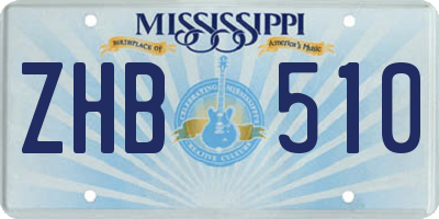 MS license plate ZHB510