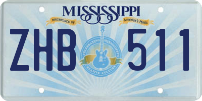 MS license plate ZHB511