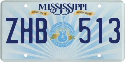 MS license plate ZHB513