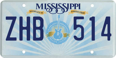 MS license plate ZHB514