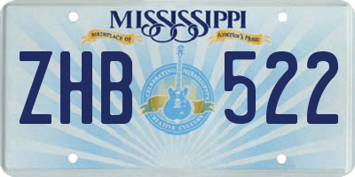MS license plate ZHB522