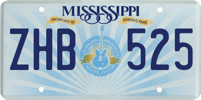 MS license plate ZHB525