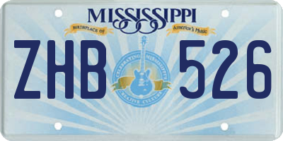 MS license plate ZHB526