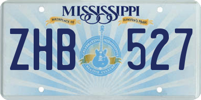 MS license plate ZHB527