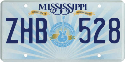 MS license plate ZHB528