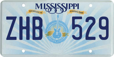 MS license plate ZHB529