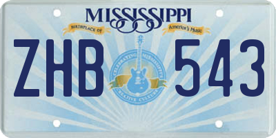 MS license plate ZHB543