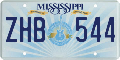 MS license plate ZHB544