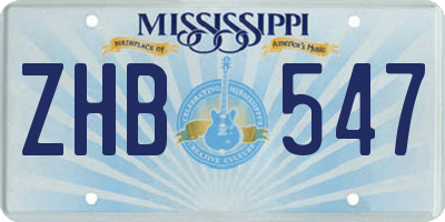 MS license plate ZHB547