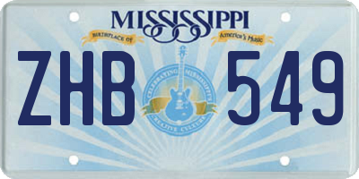 MS license plate ZHB549