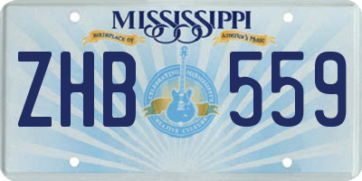 MS license plate ZHB559