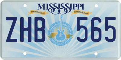 MS license plate ZHB565