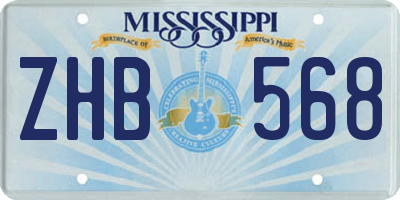 MS license plate ZHB568