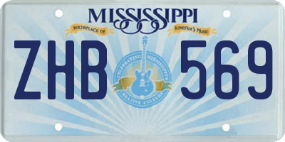 MS license plate ZHB569