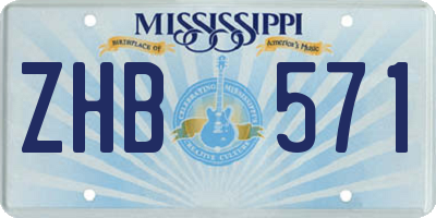MS license plate ZHB571