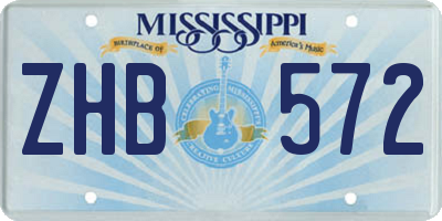 MS license plate ZHB572