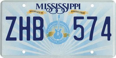 MS license plate ZHB574