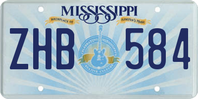 MS license plate ZHB584