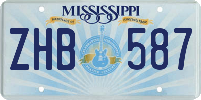 MS license plate ZHB587
