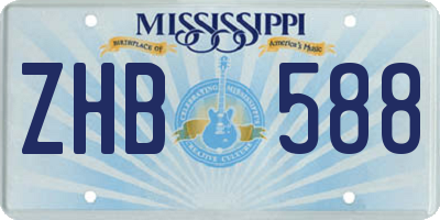 MS license plate ZHB588