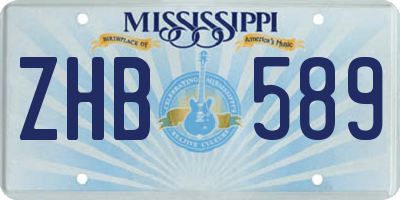 MS license plate ZHB589