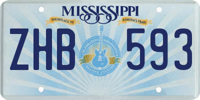 MS license plate ZHB593