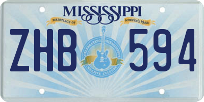 MS license plate ZHB594