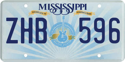 MS license plate ZHB596