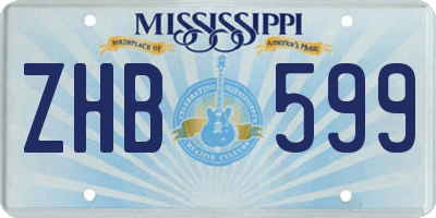 MS license plate ZHB599