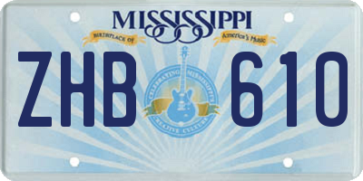 MS license plate ZHB610