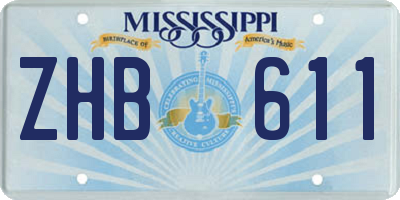MS license plate ZHB611