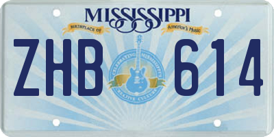 MS license plate ZHB614