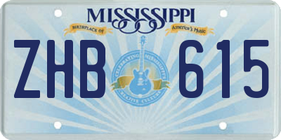 MS license plate ZHB615