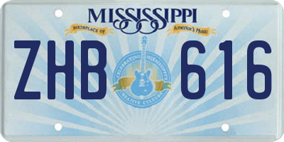 MS license plate ZHB616