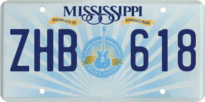 MS license plate ZHB618