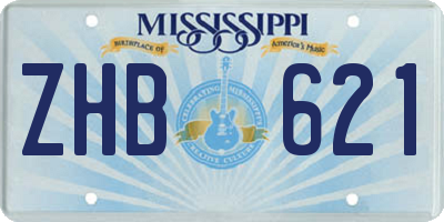 MS license plate ZHB621