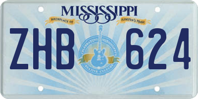 MS license plate ZHB624