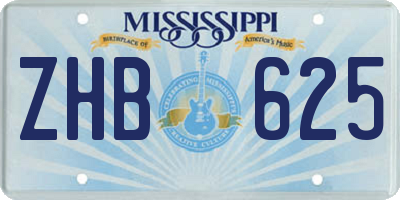 MS license plate ZHB625