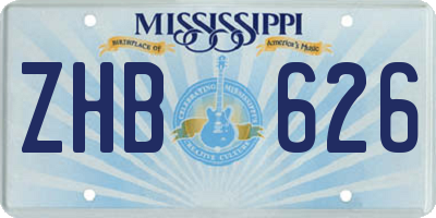MS license plate ZHB626