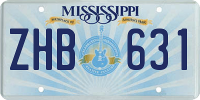 MS license plate ZHB631