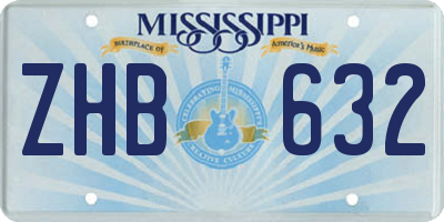 MS license plate ZHB632
