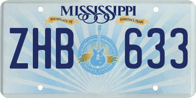 MS license plate ZHB633