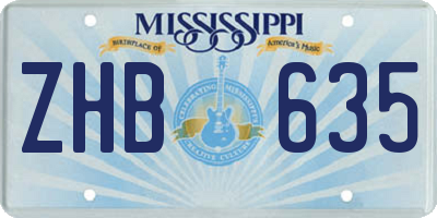 MS license plate ZHB635