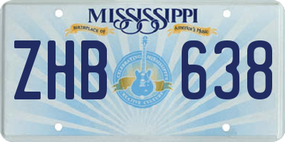 MS license plate ZHB638