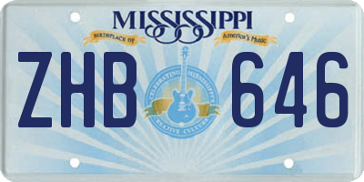 MS license plate ZHB646
