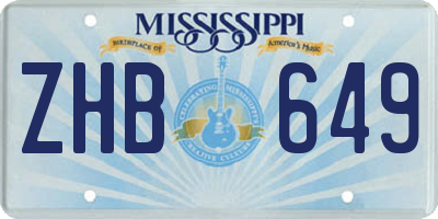 MS license plate ZHB649